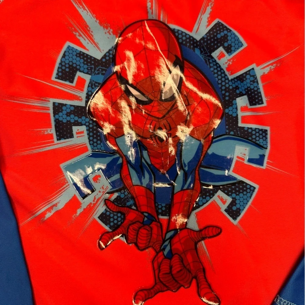 SPIDER MAN BOYS RASH GUARD SWIM SHIRT 5T